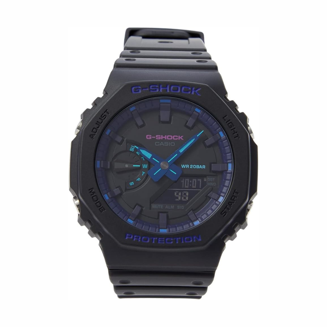 CasioG-Shock GA-2100RGB-1ADR Multi-Coloured Analog-Digital Dial Black Resin Strap Men's Watch Shock and 200M Water Resistant G1182