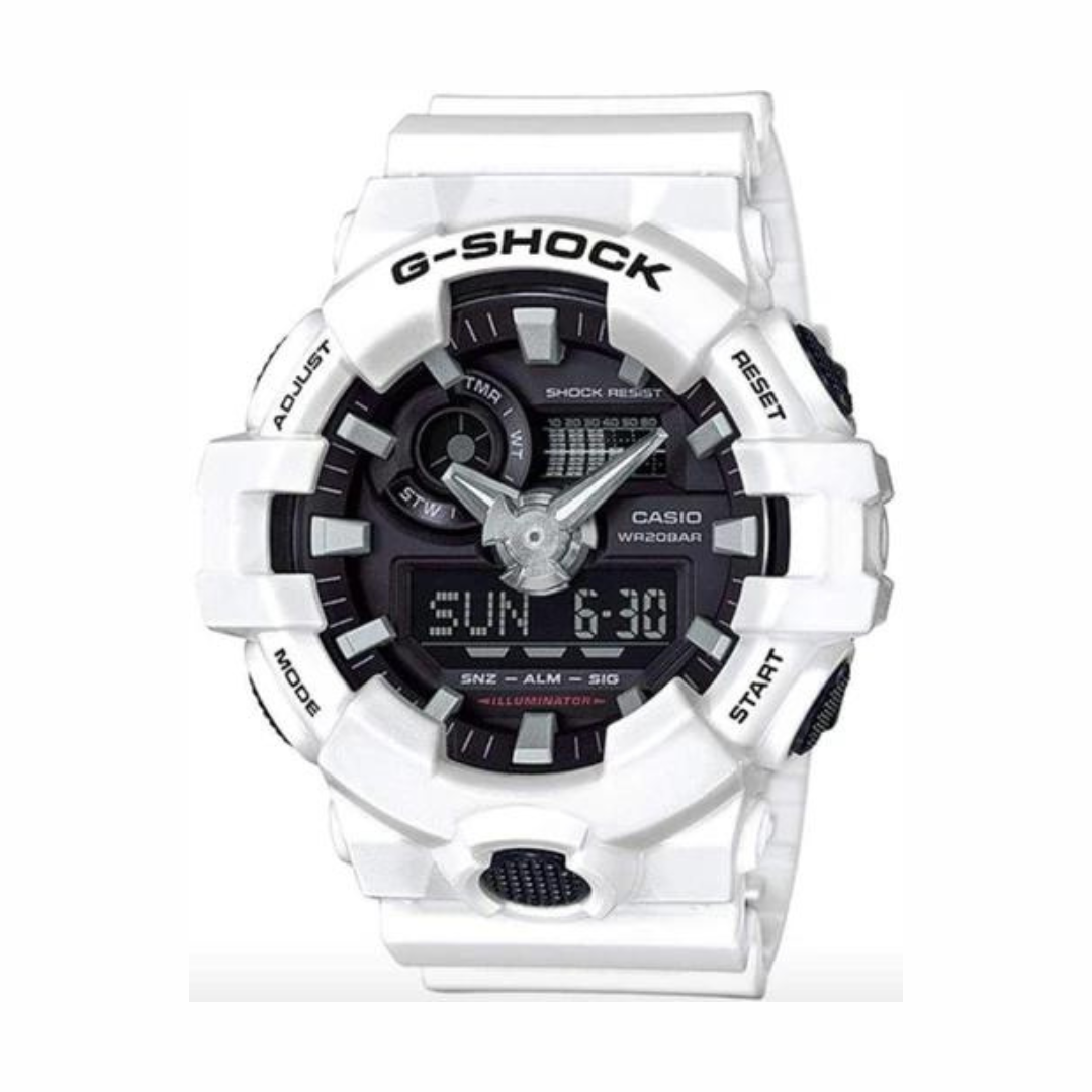 G-SHOCK Analog-Digital White & Black Mens Watch